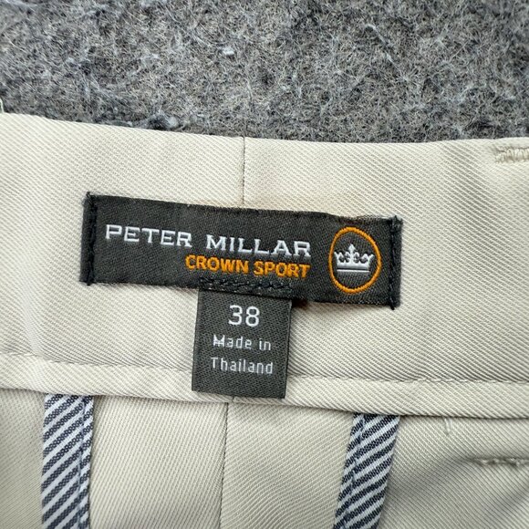 Peter Millar Salem Performance Golf Shorts Men 38 Beige 9" Crown Sport b098 - Picture 6 of 16